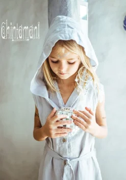 Girls Linen Tunic / Grey