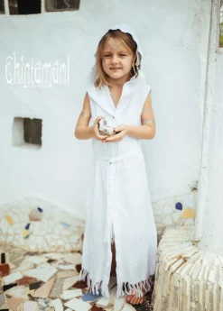 Girls Linen Tunic / White