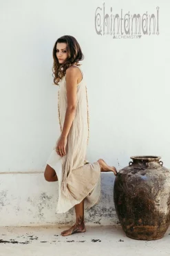 High Low Cotton Dress / Beige
