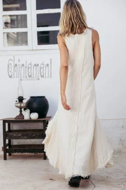 High Low Cotton Dress / Off White
