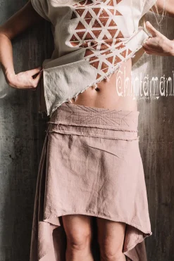 High Low Cotton Skirt / Dusty Pink