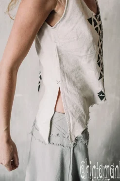 High Low Cotton Skirt / Grey