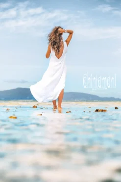 High Low Linen Dress / White