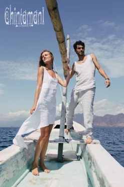 High Low Linen Dress / White