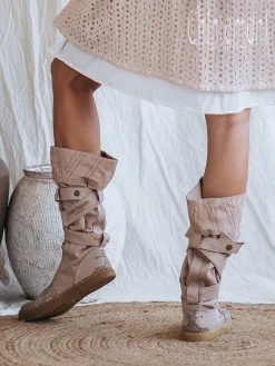 High Tribal Boots / Beige