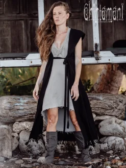 Hooded Shirt Dress / Black
