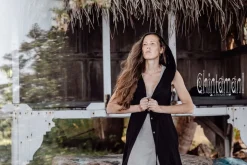 Hooded Shirt Dress / Black