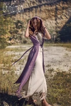 Hooded Shirt Dress / Purple
