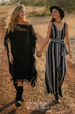 Jacquard Maxi Dress / Black & White