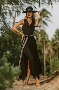 Jacquard Wrap Dress / Black