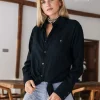 Linen & Silk Shirt / Black