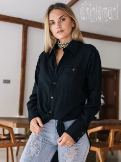 Linen & Silk Shirt / Black