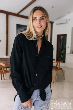 Linen & Silk Shirt / Black