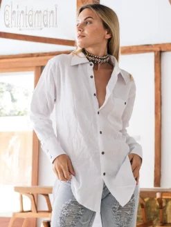 Linen & Silk Shirt / White