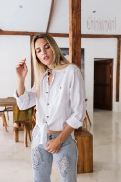 Linen & Silk Shirt / White