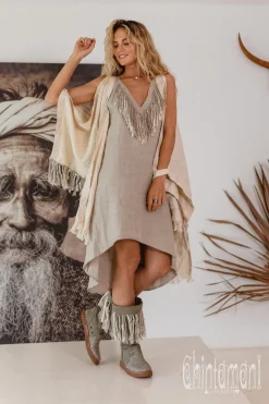 Linen Fringed Kimono / Cream