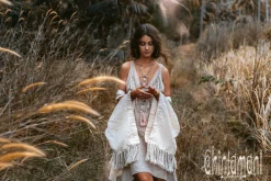 Linen Fringed Kimono / Cream