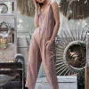 Linen Jumpsuit 3/4 / Dusty Pink