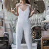 Linen Jumpsuit 3/4 / Light Grey