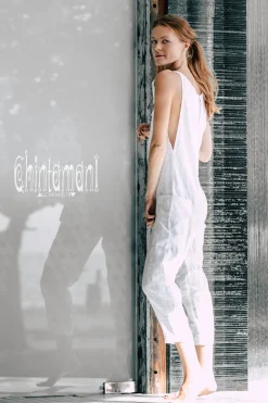 Linen Jumpsuit 3/4 / White
