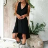 Linen Rayon Dress / Black