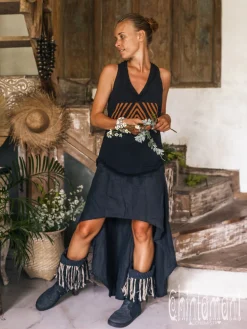 Linen Rayon Top / Black