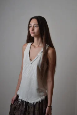 Linen Rayon Top / Grey