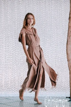 Linen Shirt Dress / Dusty Rose