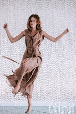 Linen Shirt Dress / Dusty Rose