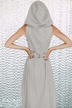 Linen Shirt Dress / Grey