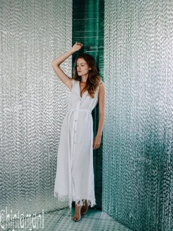 Linen Shirt Dress / White