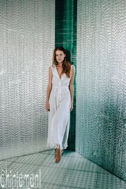 Linen Shirt Dress / White