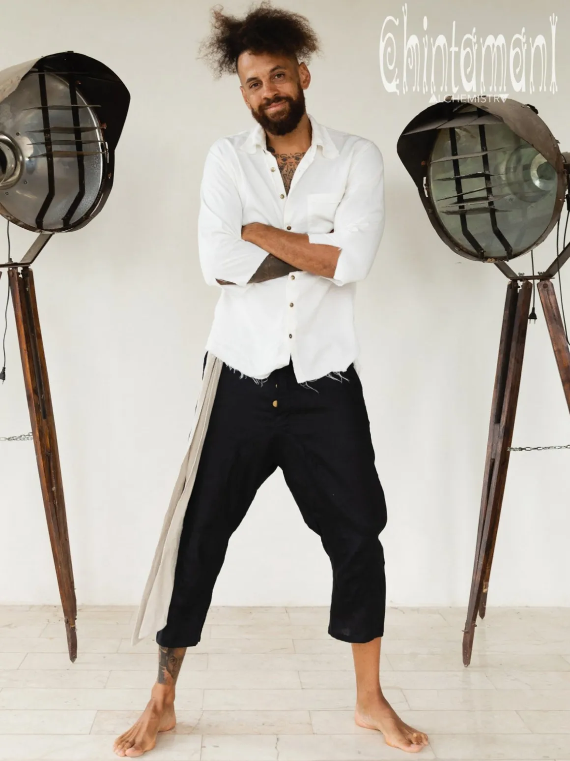 Linen Short Pants / Black