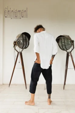 Linen Short Pants / Black