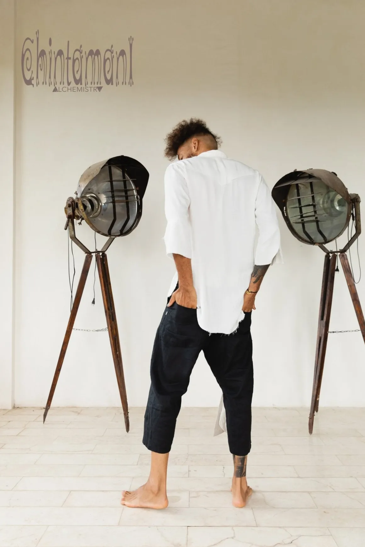 Linen Short Pants / Black