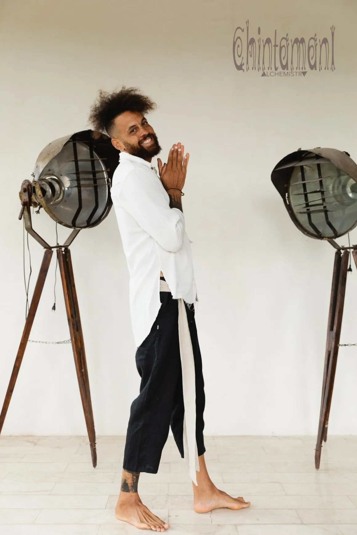 Linen Short Pants / Black