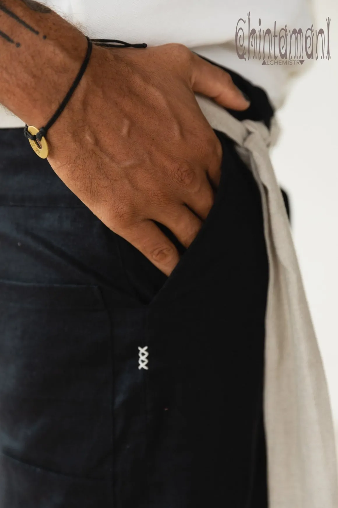 Linen Short Pants / Black