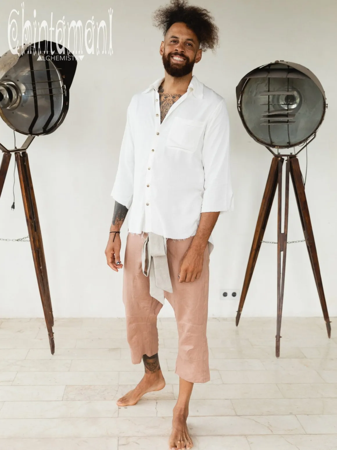 Linen Short Pants / Dusty Pink