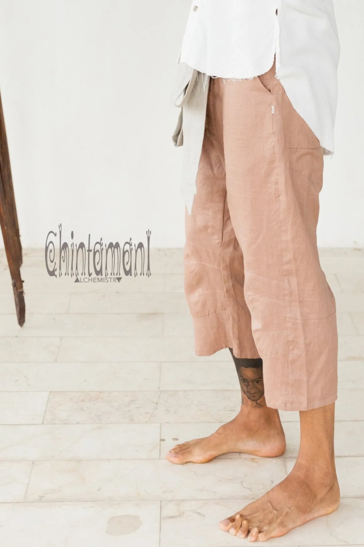 Linen Short Pants / Dusty Pink