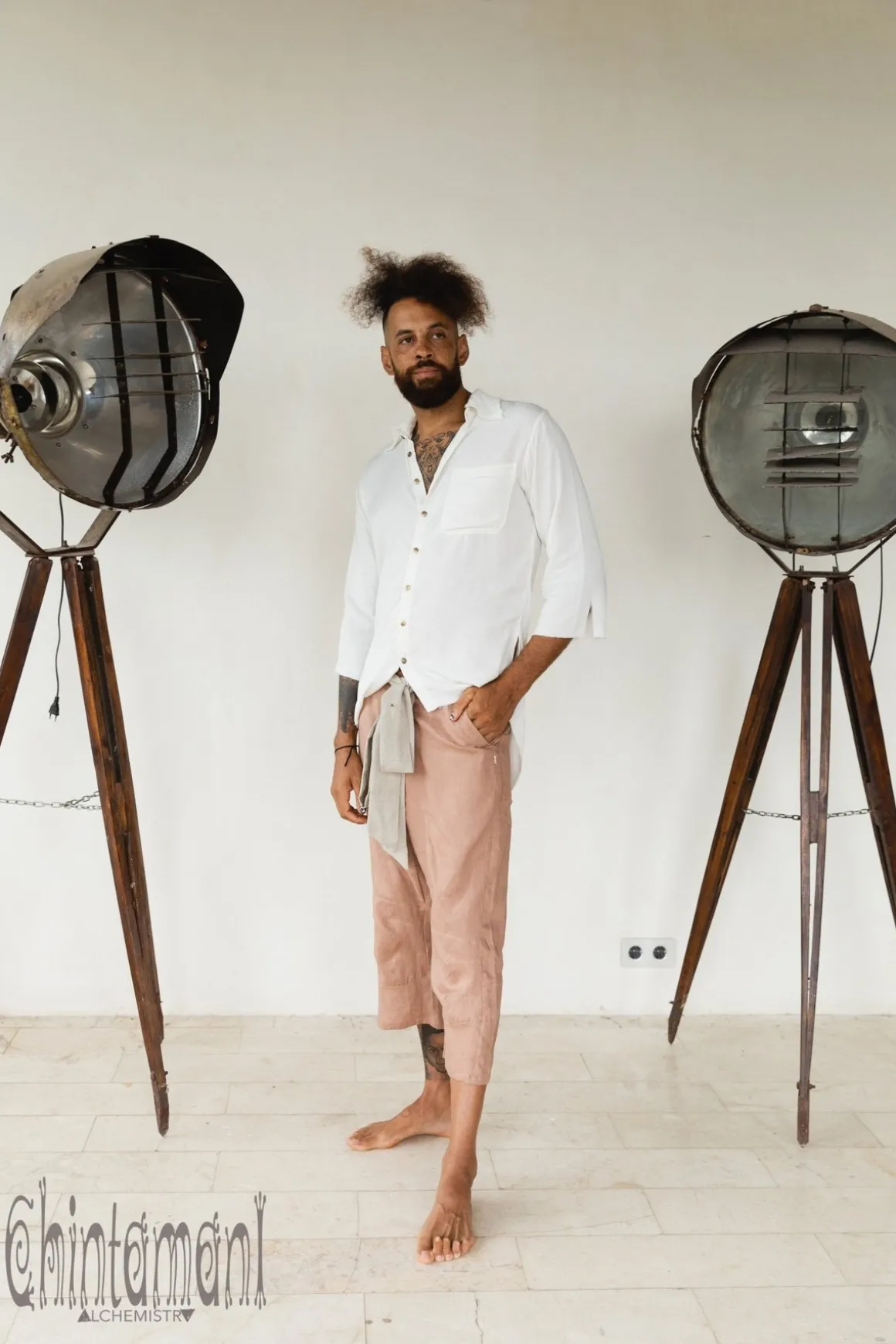 Linen Short Pants / Dusty Pink