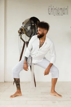 Linen Short Pants / Light Gray