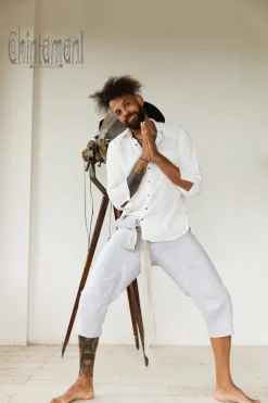 Linen Short Pants / Light Gray