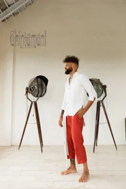 Linen Short Pants / Red Ochre