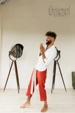 Linen Short Pants / Red Ochre