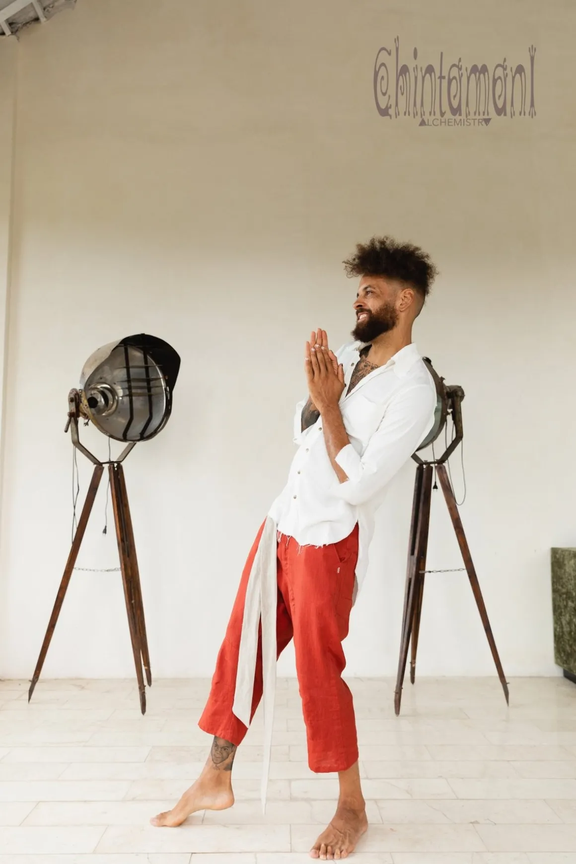 Linen Short Pants / Red Ochre