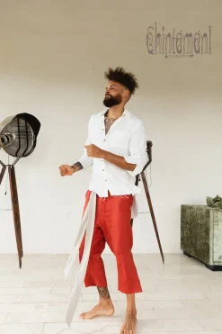 Linen Short Pants / Red Ochre