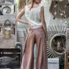 Linen Split Pants / Dusty Pink