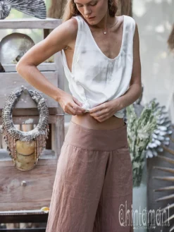 Linen Split Pants / Dusty Pink