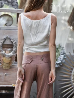 Linen Split Pants / Dusty Pink
