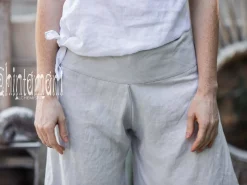 Linen Split Pants / Grey